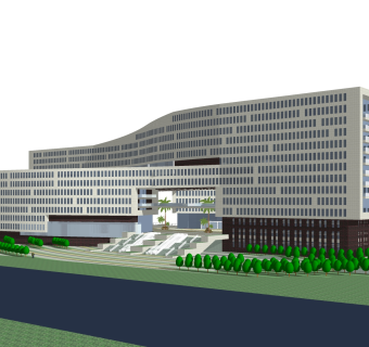 现代办公楼草图大师模型，办公楼sketchup模型免费下载
