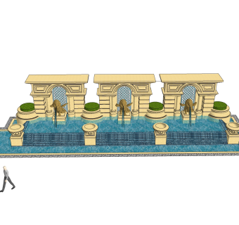 欧式景墙sketchup模型下载