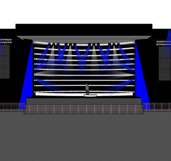 现代艺术舞台草图大师模型，舞台sketchup模型下载