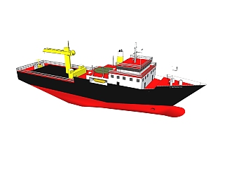 现代大型货轮skp模型模型，<em>货船</em>skb文件下载