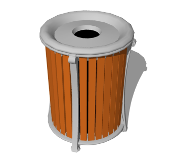 现代简约垃圾桶草图大师模型，垃圾桶SU模型下载