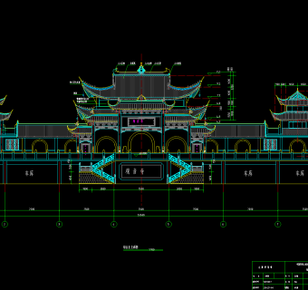 广东大岭山观音寺CAD施工图，观音寺CAD建筑图纸下载