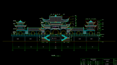 广东大岭山观音寺CAD施工图，观音寺CAD建筑图纸下载