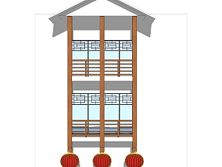 现代中式窗草图大师模型，中式窗SU模型下载