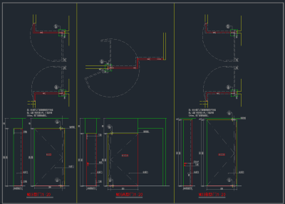原创吊轨推拉门折叠门CAD结构标准图，吊轨推拉门折叠门CAD施工图纸下载