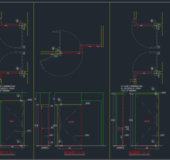 原创吊轨推拉门折叠门CAD结构标准图，吊轨推拉门折叠门CAD施工图纸下载