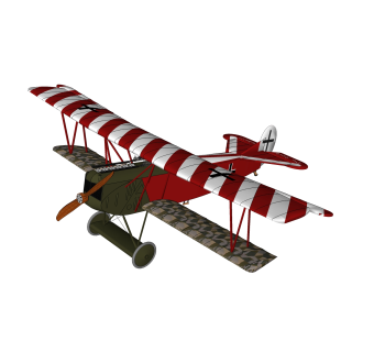 德国福克DVII战斗机草图大师模型，战斗机sketchup模型下载