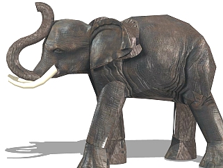 金属大象雕塑免费su模型,摆件草图大师模型下载