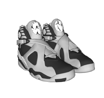 现代运动鞋草图大师模型,服装店衣架su模型下载