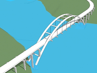 悬索桥设计草图大师模型下载，sketchup悬索<em>桥su模型</em>分享