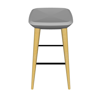 现代实木吧椅sketchup模型，布艺吧椅草图大师模型下载