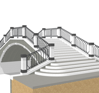 拱桥草图大师模型下载，sketchup拱桥模型分享
