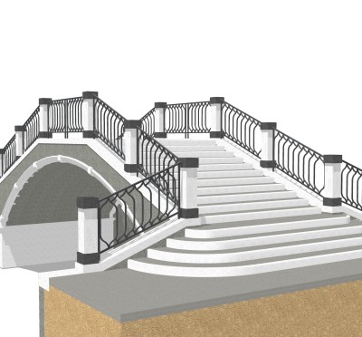 拱桥草图大师模型下载，sketchup拱桥模型分享