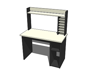    现代 简约办公桌草图大师模型，办公桌sketchup模型下载