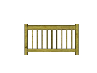 中式木质栏杆su模型下载、木质栏杆草图大师模型下载