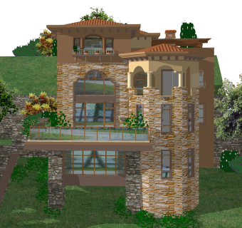 欧式别墅外观草图大师模型，别墅外观sketchup模型免费下载