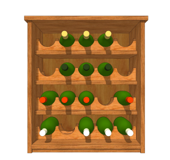 现代实木酒柜草图大师模型，酒柜su模型下载