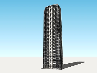 现代<em>超</em>高层公寓楼草图大师模型，公寓sketchup模型