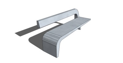 户外石椅SU模型免费下载，长椅skp文件下载