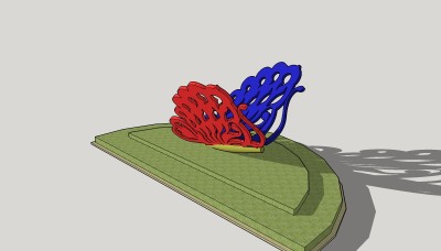 抽象蝴蝶雕塑su模型下载、雕塑草图大师模型下载
