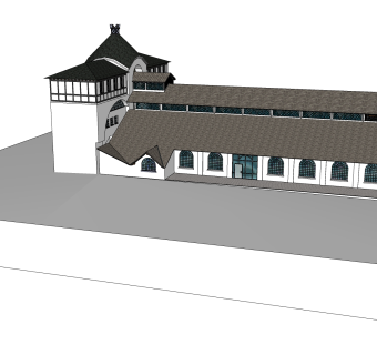简欧建筑会所，sketchup模型免费下载