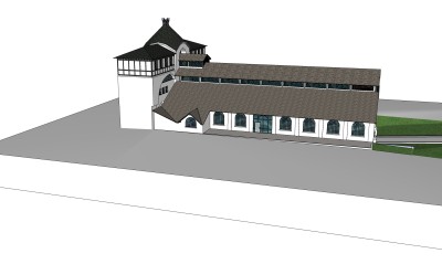 简欧建筑会所，sketchup模型免费下载