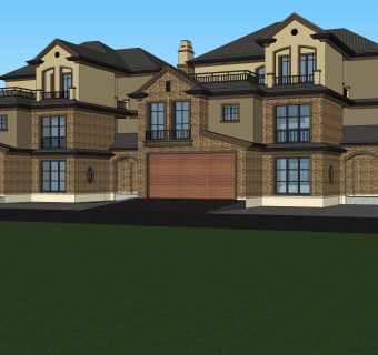 欧式别墅su模型下载、欧式别墅草图大师模型下载