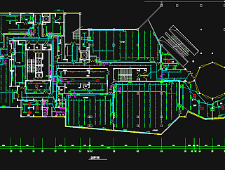 某3层通信中心机房电气设计CAD施工图，机房电器CAD图纸下载