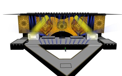 现代艺术舞台草图大师模型，舞台sketchup模型下载