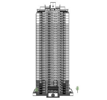 中式高层住宅楼草图大师模型，住宅楼su模型下载