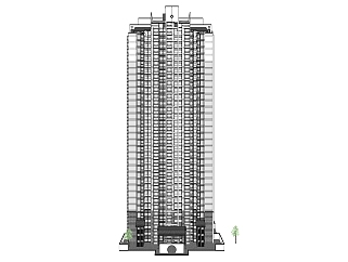 中式高层住宅楼草图大师模型，住宅楼su模型下载