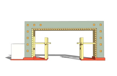 现代简约风入口大门su模型下载，sketchup入口大门skp模型