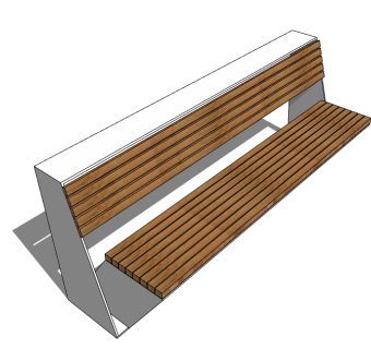 户外椅SU模型下载，休闲长椅skb模型分享