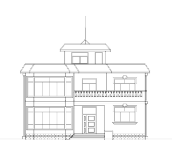 二层阁楼内廷别墅建筑施工图