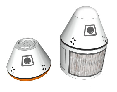 现代航天返回舱草图大师模型，返回舱sketchup模型下载
