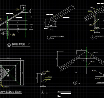 中式景观亭CAD图纸，景观亭CAD施工图下载