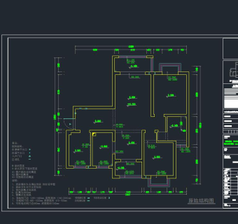 祥细客厅卧室家装户型图三居CAD，免费下载