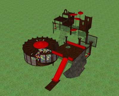 现代儿童游乐设施su模型下载，游乐设施草图大师模型