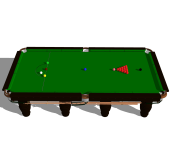 现代台球桌草图大师模型，台球桌SKB文件下载