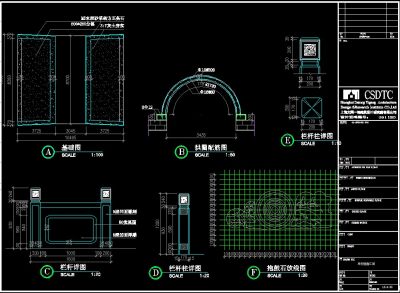 单拱石桥施工图，石桥CAD建筑图纸下载