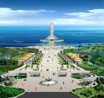 三亚南山观音圆通宝殿cad图纸，寺庙建筑cad施工图下载