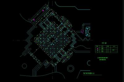 一套旱喷广场的施工图，广场cad设计图纸下载