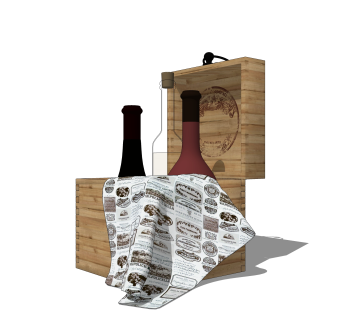 现代酒箱草图大师模型，酒箱su模型下载