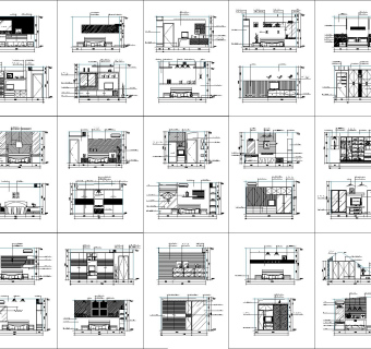 现代43个主人房及卧室立面CAD装修方案图集下载