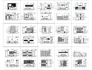 现代43个主人房及卧室立面CAD装修方案图集下载