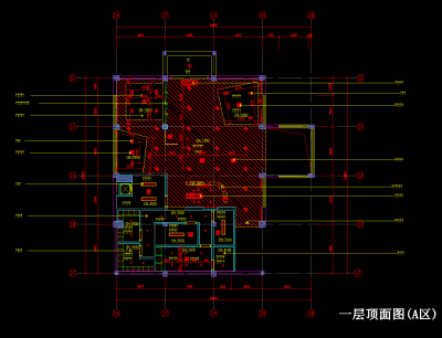 玉禅咖啡馆CAD施工图，CAD平面布置图