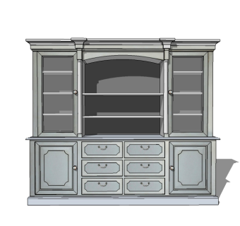 欧式装饰柜sketchup模型，柜子草图大师模型下载