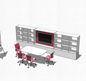 会议桌草图大师模型，会议桌sketchup模型，会议桌su素材下载