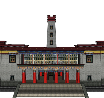 中式古建草图大师模型下载、古建su模型下载