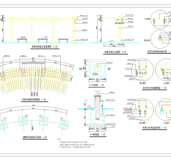 单臂花架CAD施工详图免费下载